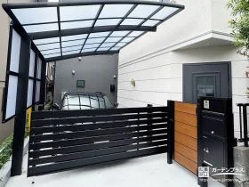 限られたスペースでも安心感のあるクローズ新築外構