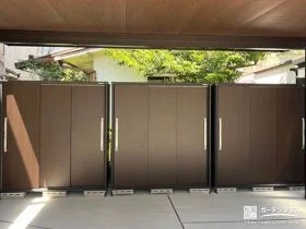 物置を3つ並べて施工てゆとりのある収納スペースを設けた工事