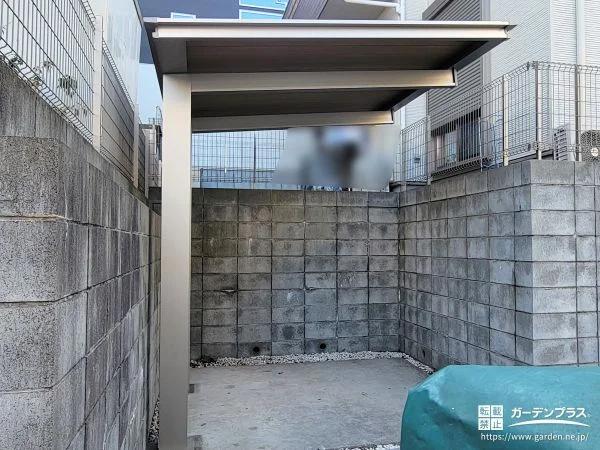 木調アクセントが映えるおしゃれなサイクルポート設置工事