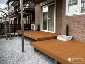 広々としたウッドデッキを設け家事を快適に[施工後]