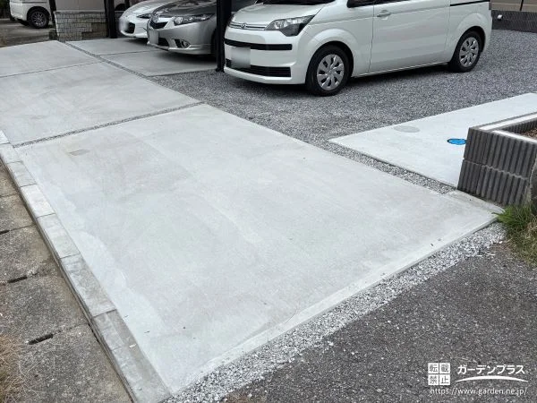 駐車スペースの舗装と物置の設置ですっきり整えた外構工事