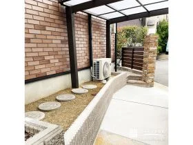 門柱裏を整えた雨の日も安心の駐輪スペース[施工後]