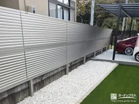 2種類のフェンスを使い分けスタイリッシュに仕上げた外構工事
