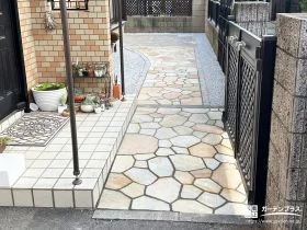 歩きやすく、美しく。乱形石でつなぐメンテナンスフリーのアプローチ[施工後]