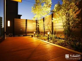 足元からふんわり照らす、やさしい灯りのナイトガーデン[施工後]