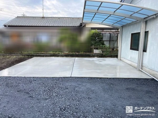 夏場の日差しをカットし車内温度の上昇を軽減するカーポート工事