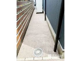 水たまりができにくい透水性コンクリート[施工後]