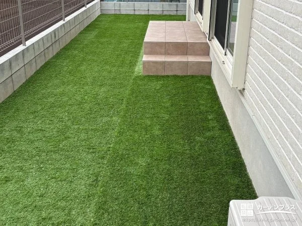 タイルデッキと人工芝で過ごしやすくなったお庭リフォーム工事
