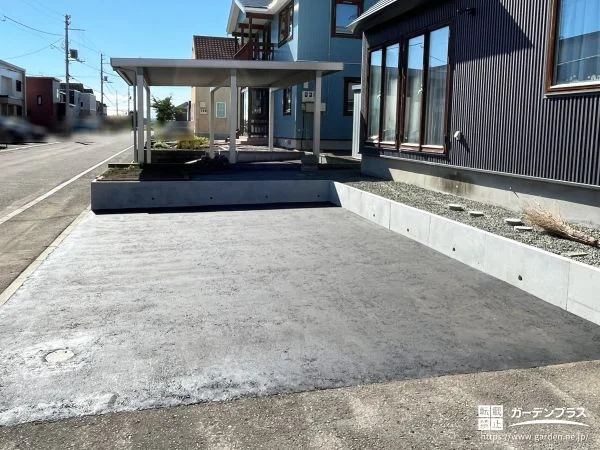 寒冷地に最適なアスファルト舗装の駐車スペースを設けた工事