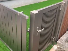 ワンちゃんの飛び出しを防止するフェンスと門扉[施工後]