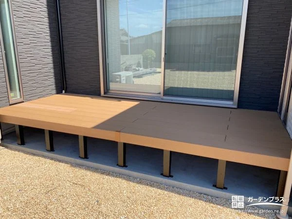 お子様が遊んだり洗濯物干し等の家事空間として便利なデッキ工事