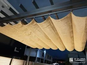 開閉シェードで快適に。リゾート感をまとったパーゴラ空間[施工後]