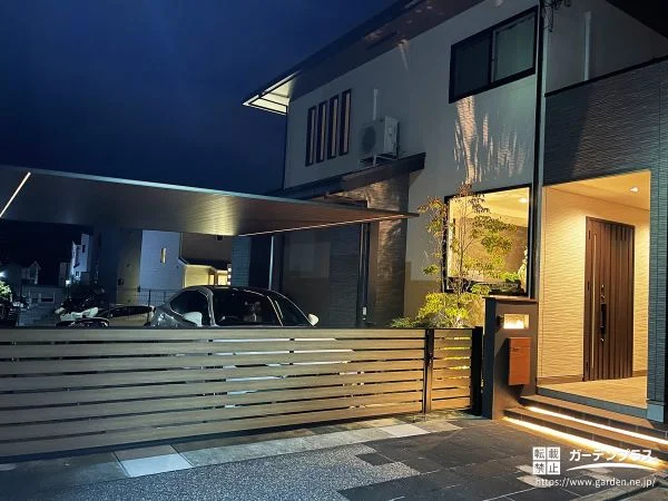 セキュリティ性の高いおしゃれなクローズ外構へ外構リフォーム工事