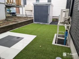 雪国でも楽しめる、手間いらずの庭[施工後]