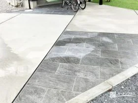 素材を切り替えて、使いやすさと統一感を両立した駐車スペース[施工後]