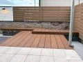 高さで変化をつけたウッドデッキ