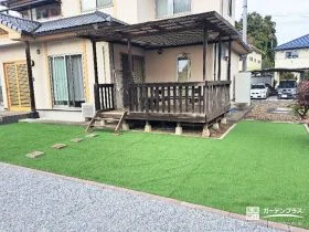 お手入れの手間を減らして、家族が集まるメンテナンスフリーの庭[施工後]