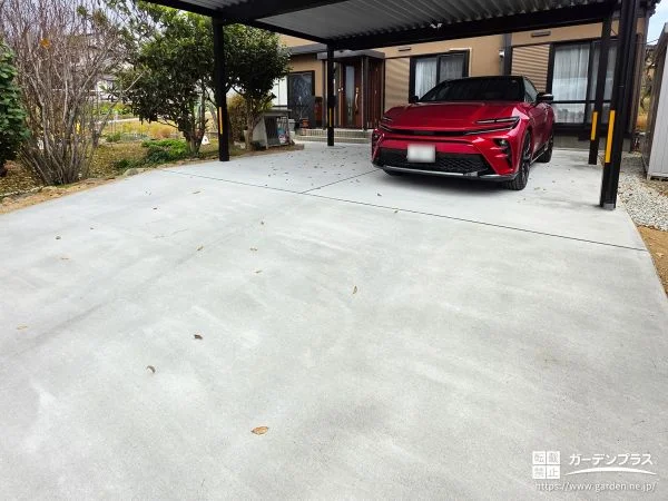 平らで安定してお車を停められる駐車スペースのリフォーム工事