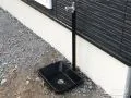 シンプルなデザインでお庭に馴染む立水栓