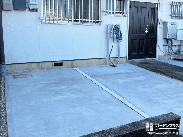 金鏝仕上げで表面を美しく仕上げた駐車スペースリフォーム工事