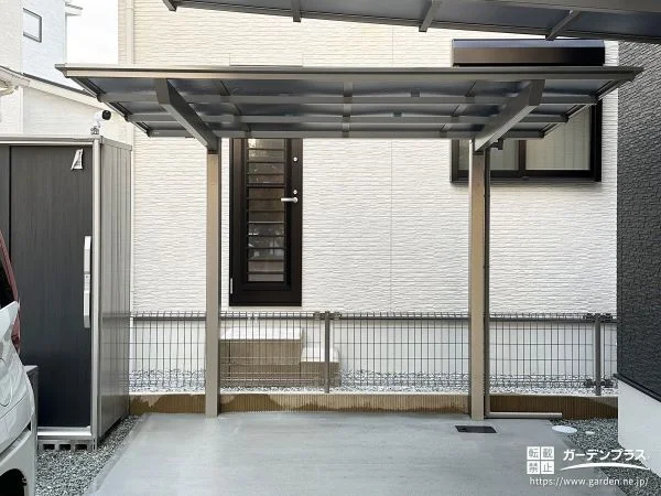 No.27992 フラット屋根サイクルポートで駐輪スペースをすっきり整えた工事[施工後]