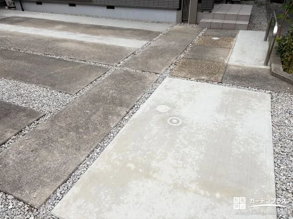 土間コンクリートの打設でバイクを停められるようにした工事