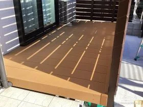 ウッドデッキの家事スペース[施工後]