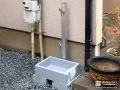 スリムなデザインの立水栓