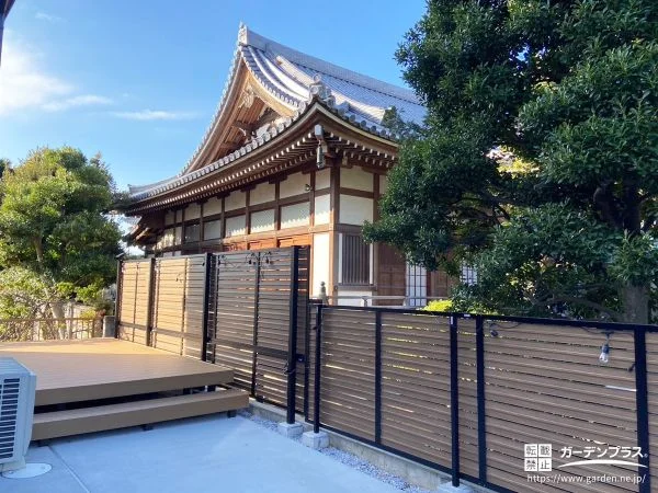 目調フェンスとウッドデッキ設置でくつろげるお庭を整えた工事