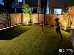 自然を活かした間接照明が美しいナイトガーデン[施工後]