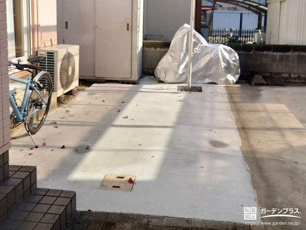 No.28126 お庭にコンクリートを打ち駐車スペースへ生まれ変わらせた工事[施工後]