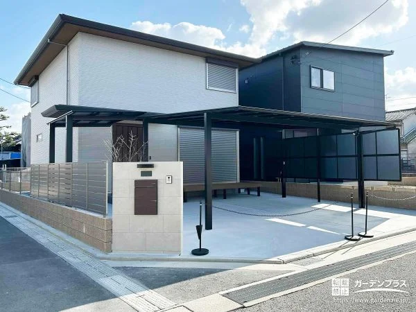 視線を整えて安心感をつくる、角地の新築外構プラン