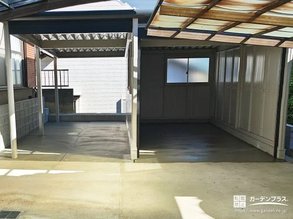 オープンスペース付きの賢い連結ガレージ設置工事