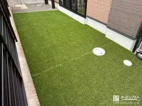 お子様の遊び場として快適な人工芝のお庭[施工後]