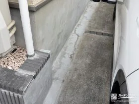 駐車スペースへのコンクリート打設で駐車可能空間を拡げた工事