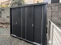 お庭の一画にすっきりとした収納スペースができる物置設置工事
