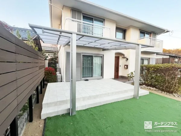 テラスまわりを広く確保する工夫のつまったお庭リフォーム工事