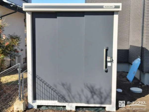 大容量タイプの物置を設置し収納力を向上させたリフォーム工事