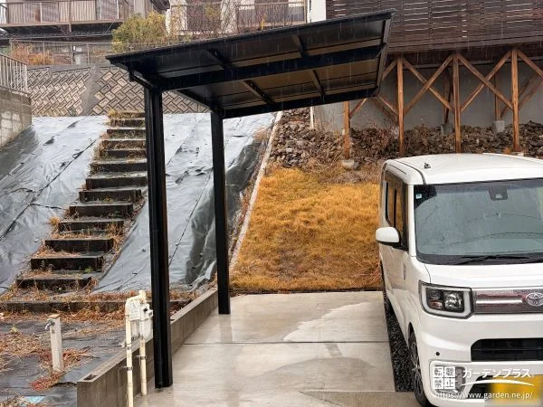 駐車スぺースを拡張しサイクルポートを設けたリフォーム工事