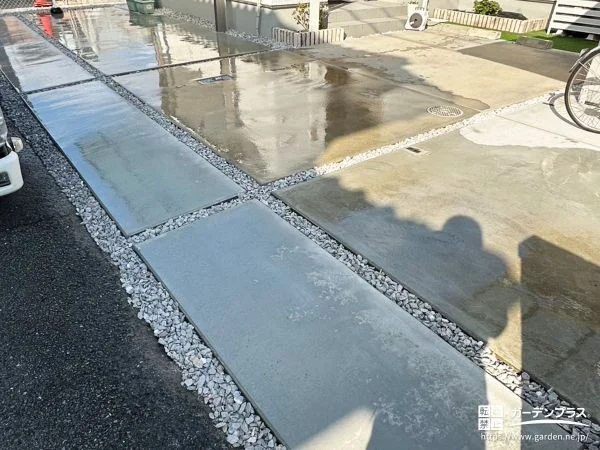 No.28279 駐車スペース入口をコンクリートで整え出入りしやすくした工事[施工後]