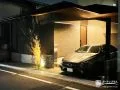 門周りとカーポートのライティングが美しい夜の外構