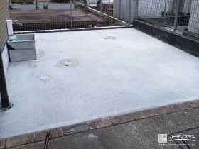 お庭を駐車スペースへ拡張するためコンクリートを打設した工事