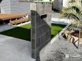 タイル門柱と洗い出しで整えた玄関まわり