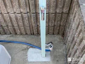 アイスブルーの立水栓[施工後]