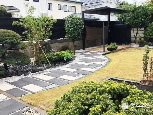 No.28348 園路と植栽がつながる、趣味を楽しむ“離れテラス”のある庭へリフォーム工事[施工後]