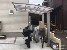 雨の日のお出かけをスムーズにするサイクルポート[施工後]