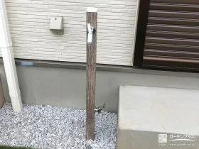 木目調でナチュラルな立水栓[施工後]