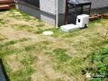 天然芝と目隠しフェンスで柔らかい印象に整えたお庭の工事