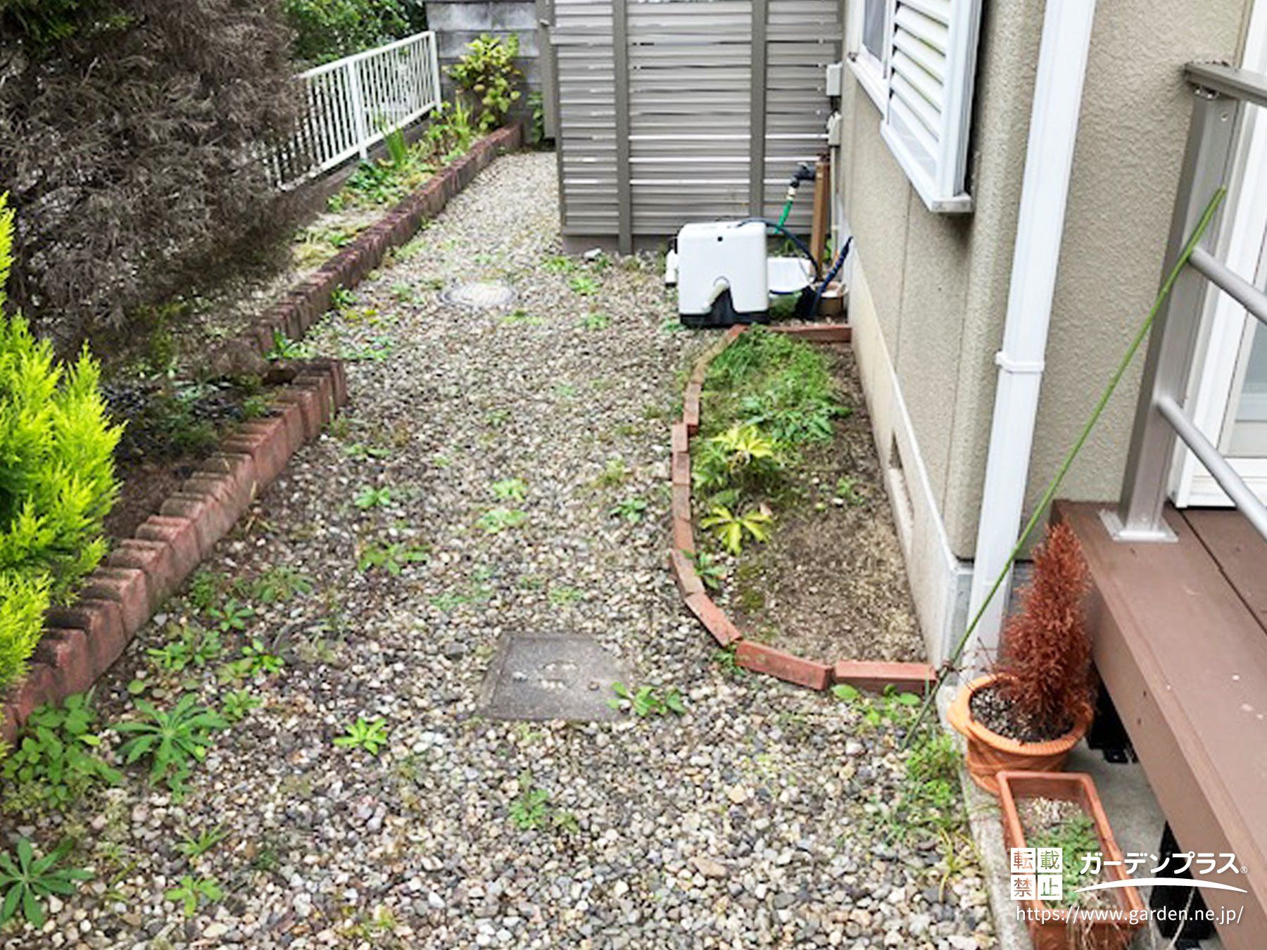 施工前の植栽スペースがあったお庭