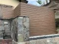 生垣を撤去してナチュラルな木目調目隠しフェンスを設置した工事